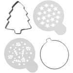 Wilton Xmas Tree & Ornament Cookie Cutter Stencil 