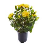 40cm Artificial Yellow Rose Plant
