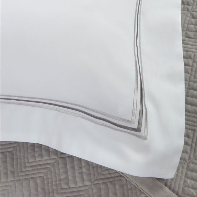 SINGLE DUVET COVER Triple Stitch Silver 300tc