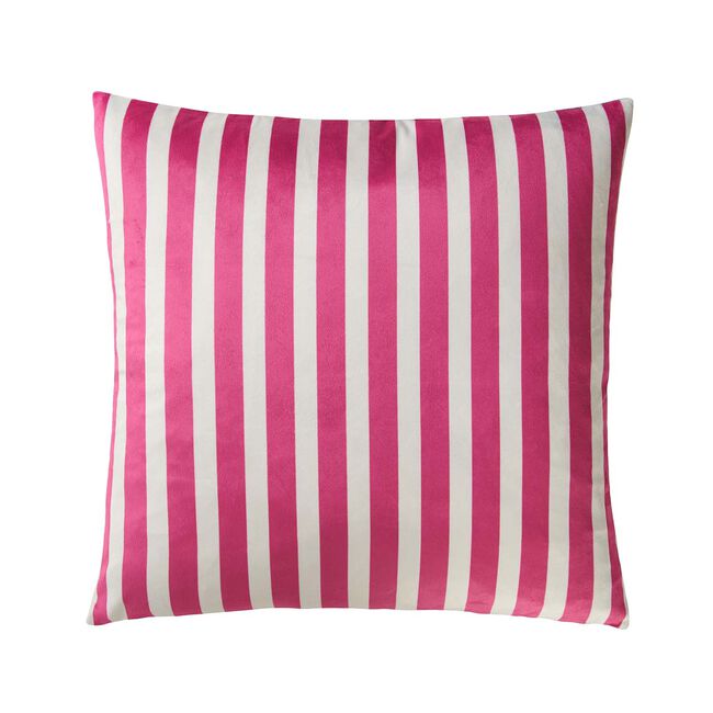 Indoor Outdoor Floral Stripe White Cushion 