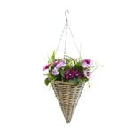 Artificial Hanging Flower Basket Purple