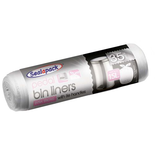 Sealapack 15L 35 Tie Handle Pedal Bin Liners Home Store + More