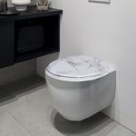 White Calacatta Marble Toilet Seat