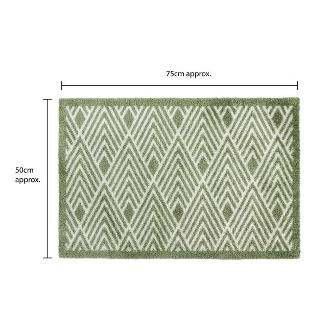 JVL Geo Green Mega Door Mat 50cm x 75cm