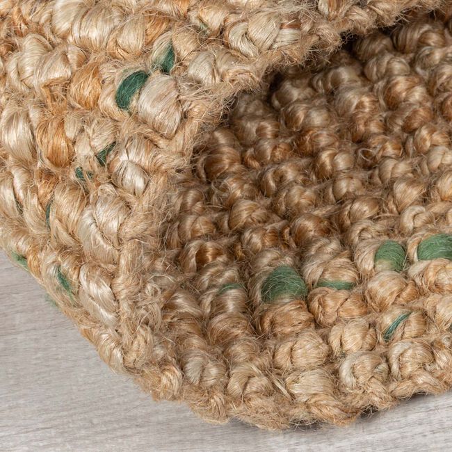JUTE BOUCLE NATURAL/GREEN 60X300cm Runner
