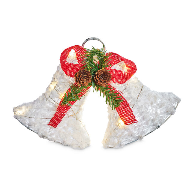 Light Up Snowy Christmas Bells 30cm