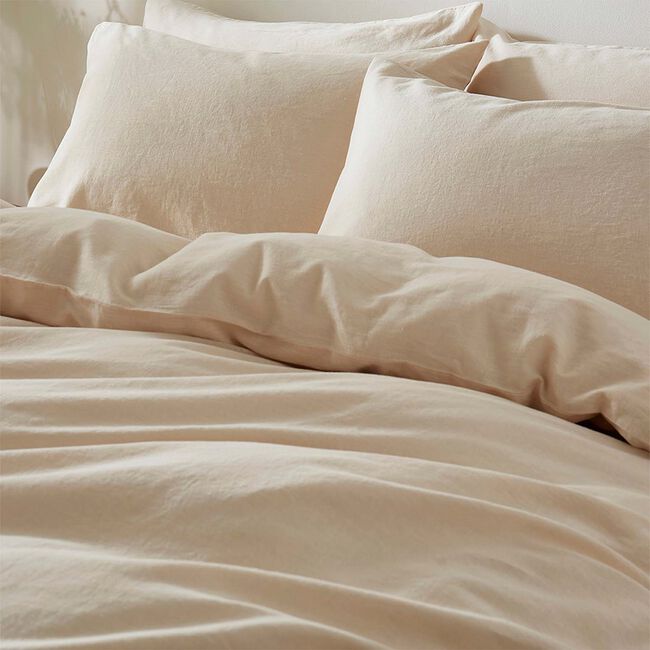 SINGLE DUVET COVER Martex Touch of Linen Creamy Almond