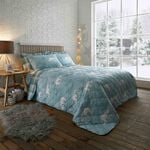 Polar Bears Bedspread 200cm x 220cm - Duck Egg