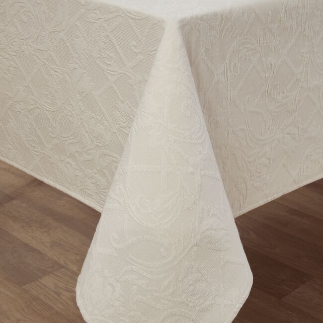 Embossed Tablecloth 158cm x 230cm - Ivory