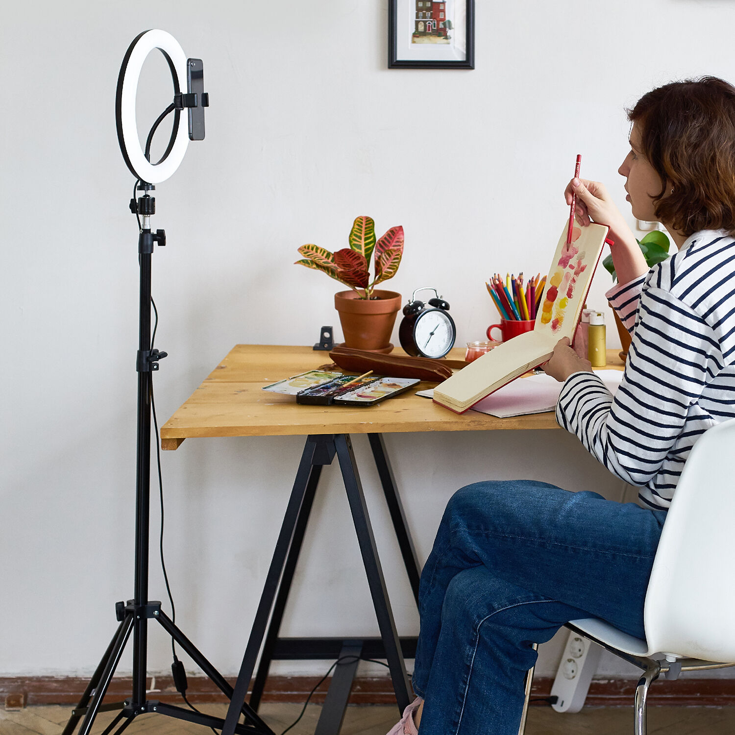 Tripod hot sale with light