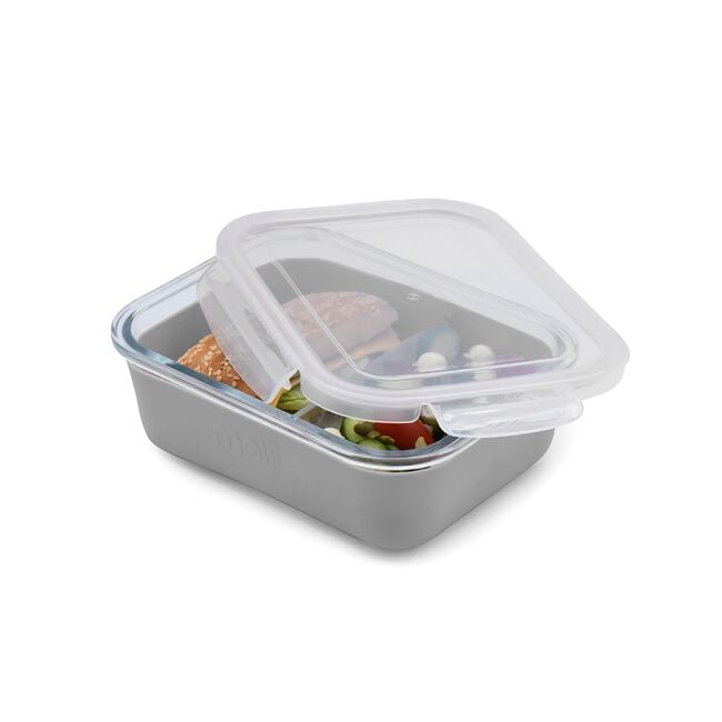 Melii Grey Glass Container with Silicone Sleeve