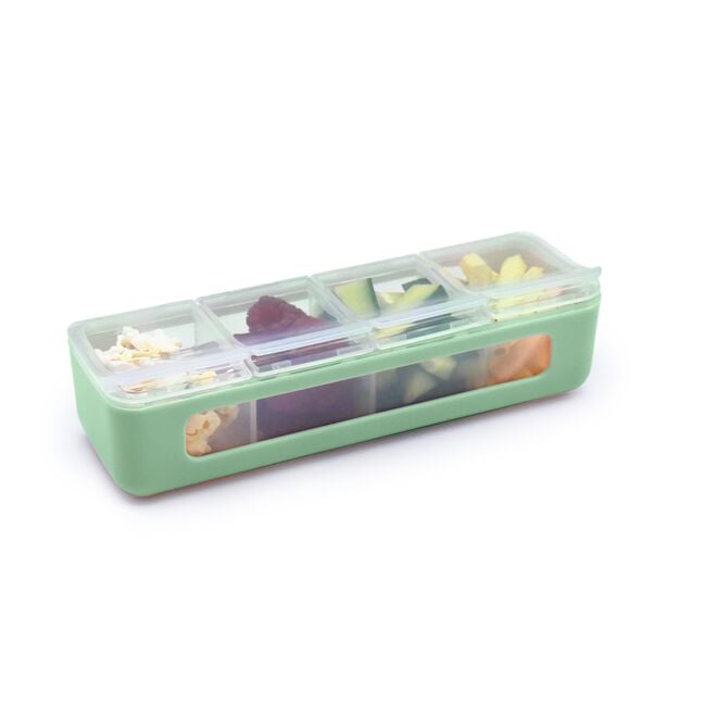 Melii Blue & Green 4 Compartment Snackle Box Set