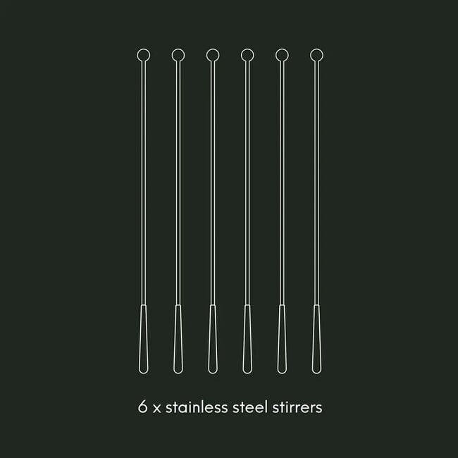 Viners Barware 6 Cocktail Stirrers 