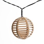 10 Natura Rattan Ball Solar String Lights