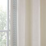EMBROIDERED TRIM VELVET IVORY 66x54 Curtain