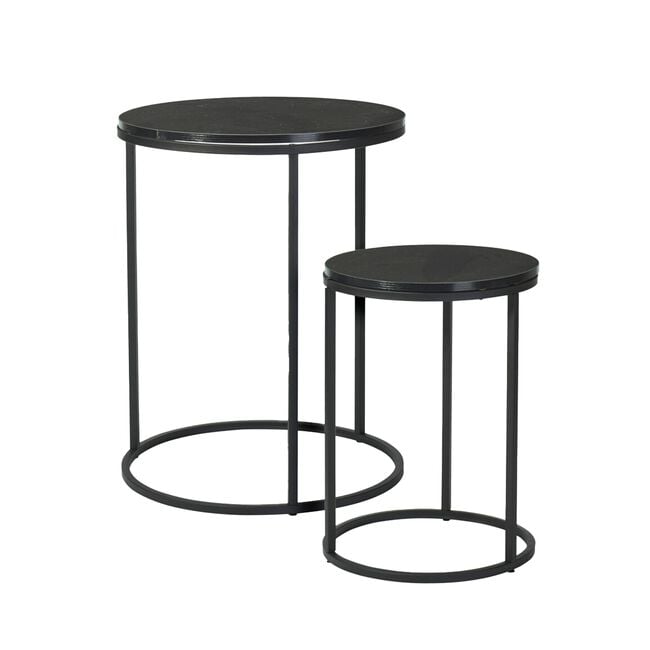 Black Side Table Set of 2