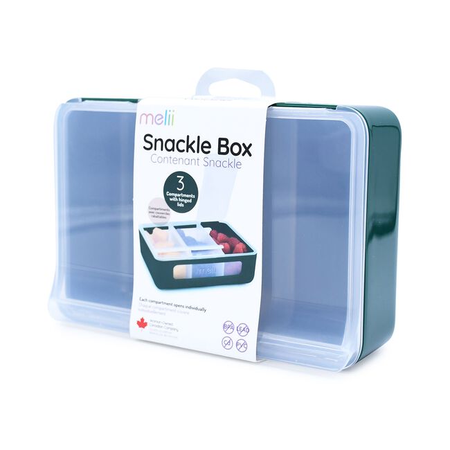 Melii Green 3 Compartment Snackle Box - 525ml