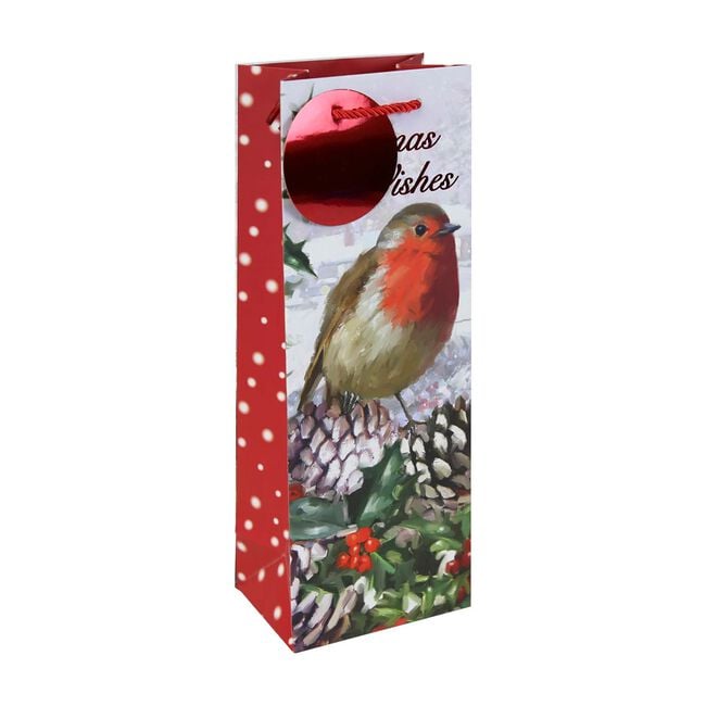 The Christmas Robin Bottle Bag