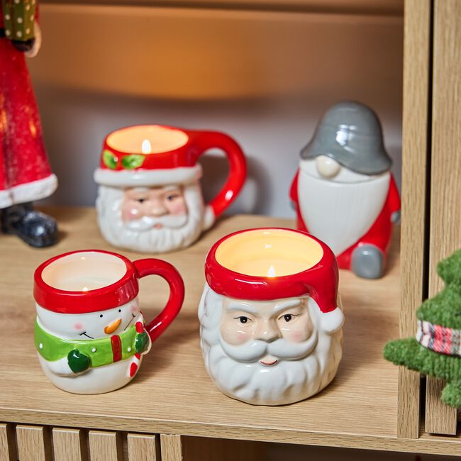 Christmas Gnome Ceramic Candle