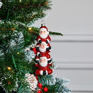 Stacked Santas Tree Decoration