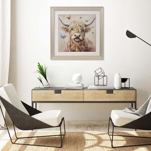 Highland Cow Jewelled Wall Art 60cm x 60cm