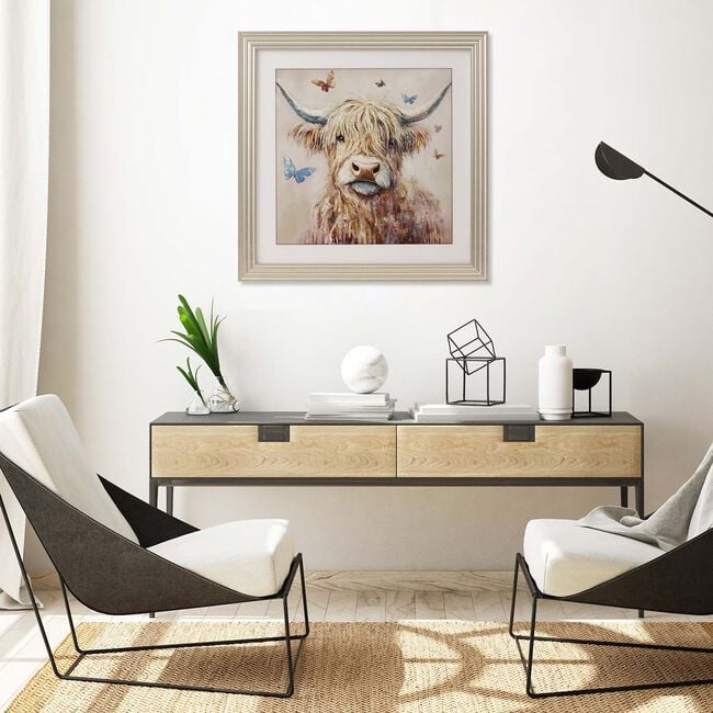 Highland Cow Jewelled Wall Art 60cm x 60cm