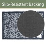 JVL Flowers Black/Grey Mega Mat 50cm x 75cm