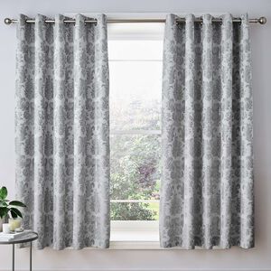 CATHERINE LANSFIELD DAMASK JACQUARD SILVER 66X90 Curtains