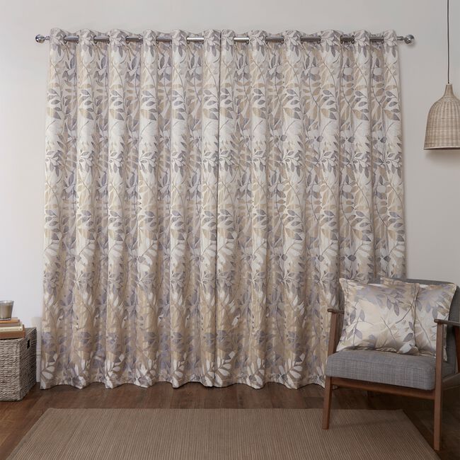 BLACKOUT & THERMAL LEAF NATURAL  66x54 Curtain