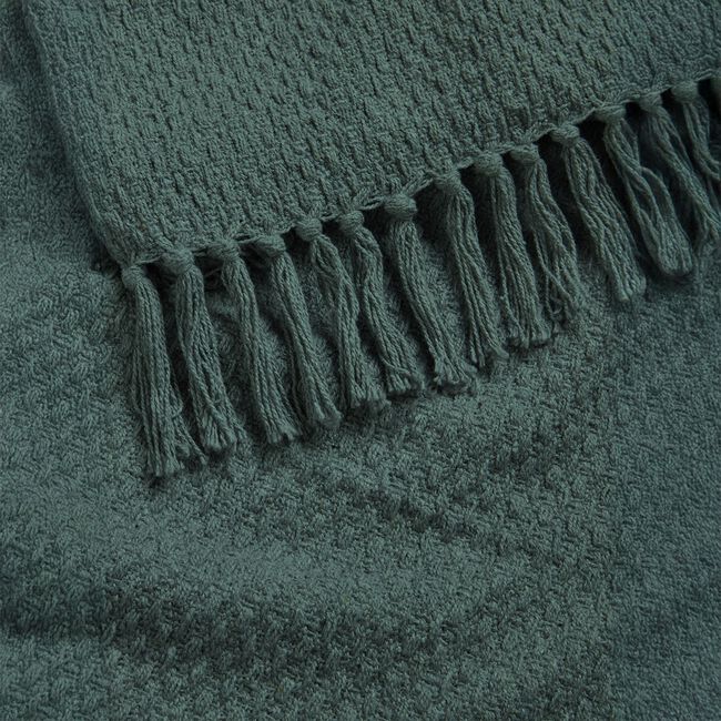 DRIFT HOME HAYDEN 100% RECYCLED COTTON GREEN 130x180cm Throw