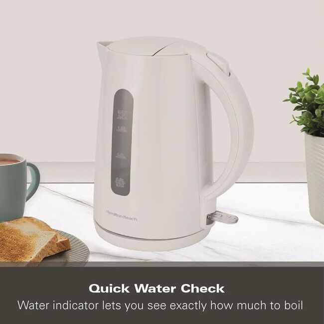HAMILTON BEACH ESSENTIALS 1.7L WHITE Rapid Boil Kettle