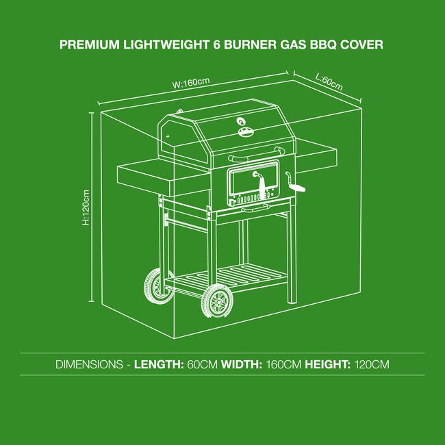 Premium Lightweight 6 Burner Gas BBQ Cover
