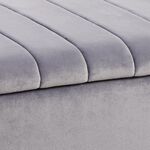 Small Grey Velvet Storage Ottoman