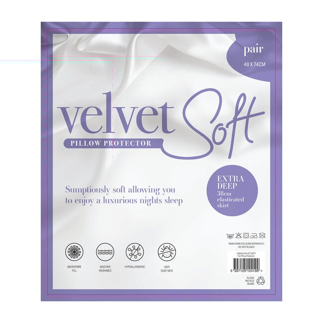 Velvet Soft Pillow Protector Pair