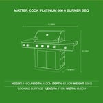 Master Cook Platinum 600 6 Burner Gas BBQ
