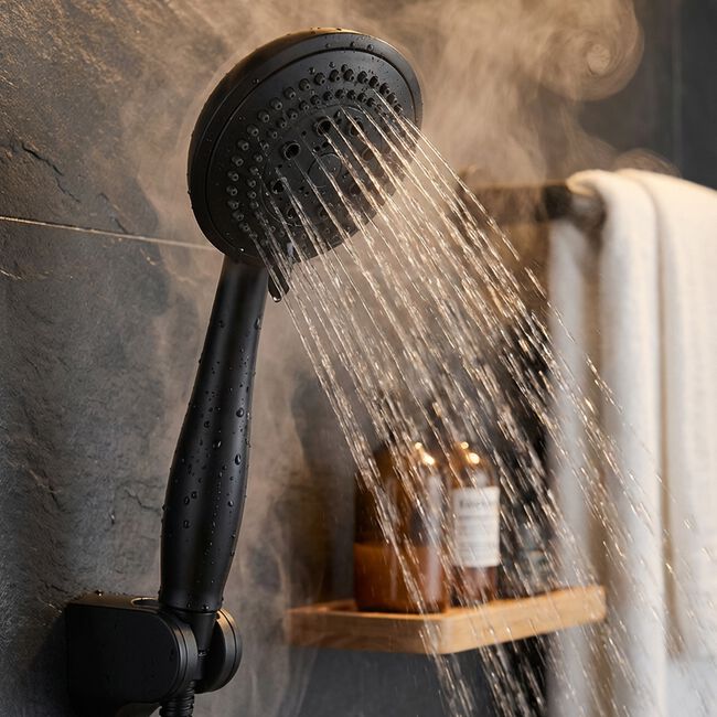 De Vielle 5 Function Black Jet Shower Head 25.8cm