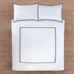 SINGLE DUVET COVER Tripoint Border Navy 500TC 
