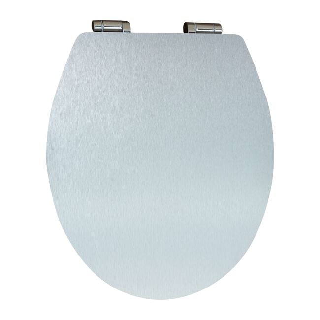 Silver Brushed Slow Closing Toilet Seat