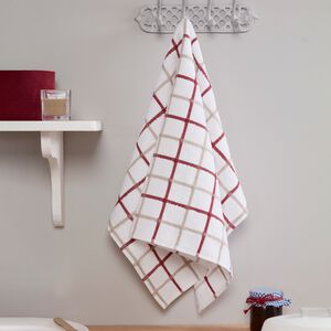 Multi Check Tea Towel - Berry