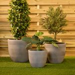 INCA Large Taupe Fibre Clay Pot