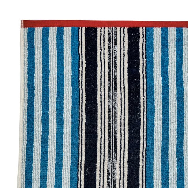 HELENA SPRINGFIELD BEACH HOUSE STRIPE BLUE/RED Hand Towel 