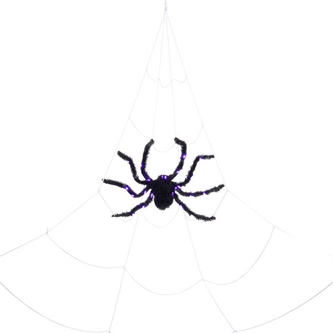 Giant Outdoor Spiderweb With Light Up Spider