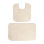 2 Piece Cotton Plain Dye Ecru Bathroom Set