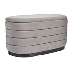 Oval Velvet Ottoman - Large