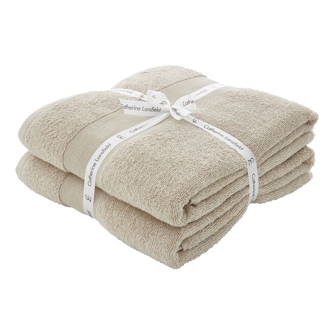 CATHERINE LANSFIELD NATURAL ANTIBAC Bath Sheet Pair