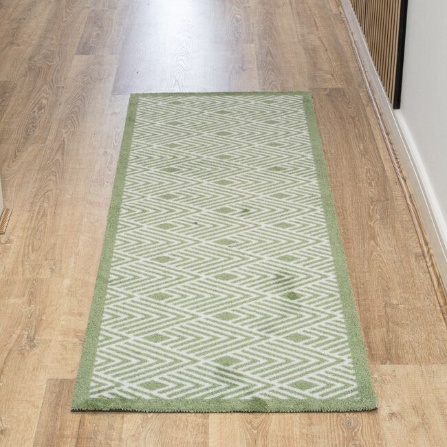 JVL Geo Green Mega Runner 57cm x 150cm