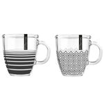 Linear Black Glass Mug