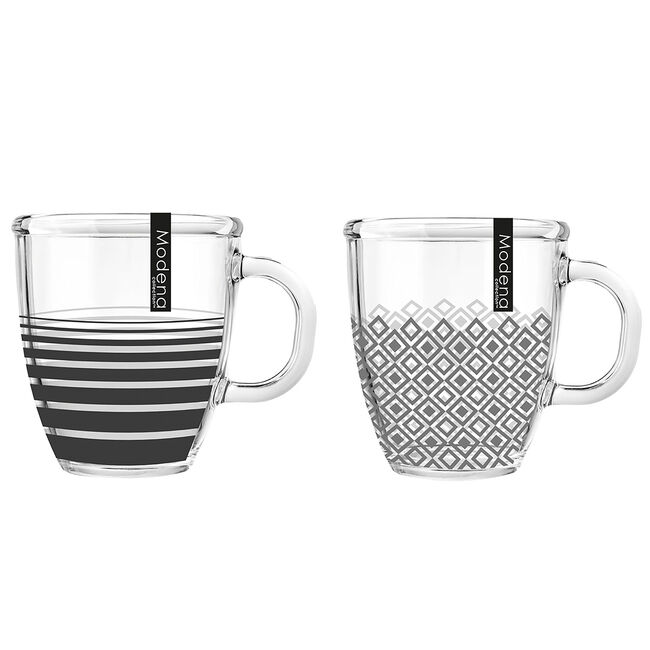 Linear Black Glass Mug