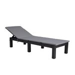 Foldable Sun Lounger with Grey Cushion