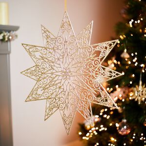 48cm Gold Glitter Star Christmas Tree Decoration